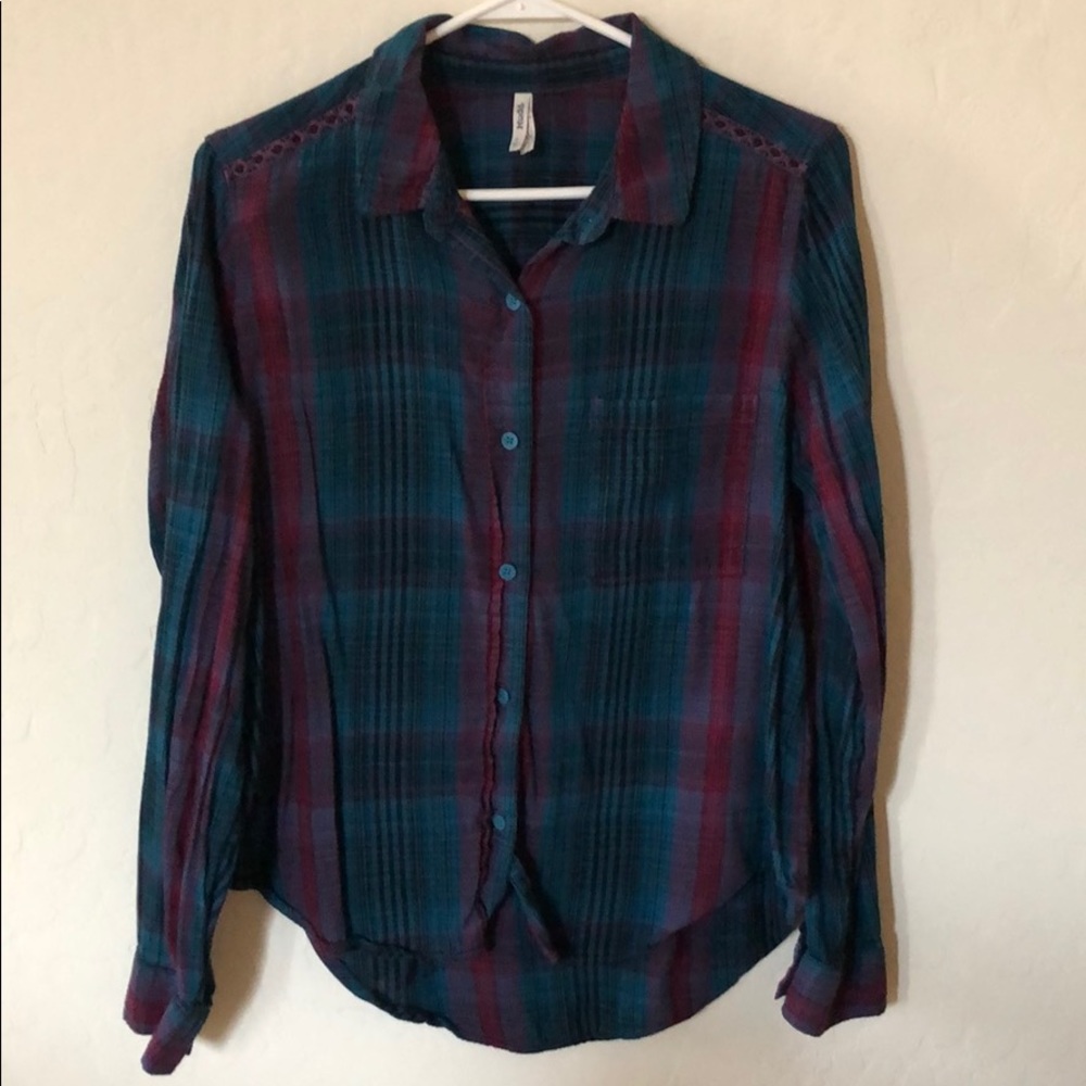 Plaid shirt button up MUDD